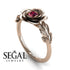 Soft Flower And Leaves Ruby Ring- Adalyn no. 8